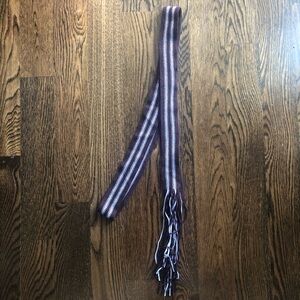 Vintage Y2K Gap Long Skinny Purple Scarf with Fringe Detail